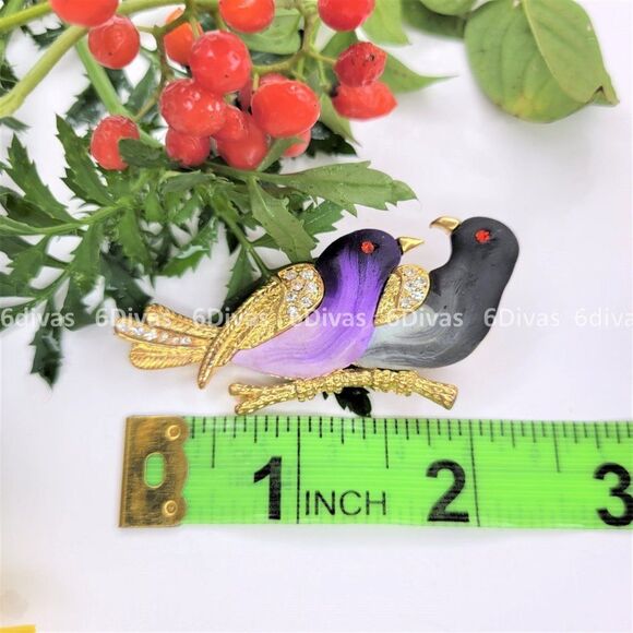 𝅺TWO Birds Brooch Pin - Picture 4 of 7